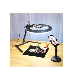 Masaüstü Çekim Standı ve 10" Ring Light ile Profesyonel Fotoğraf ve Video