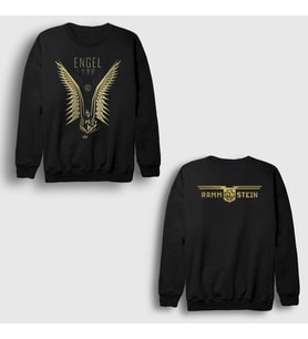 Presmono Unisex Siyah Engel Metal Rammstein Sırt Baskılı Sweatshirt 521478tt