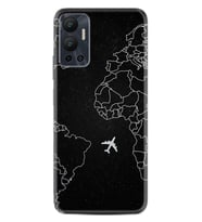 Infınix Hot 12 Kılıf Resimli Desenli Silikon Platinium Series Black Plane 1868