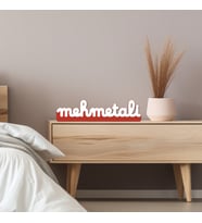 İsimli Masa Lambası 9 Harf – Kişiye Özel Şık Tasarım İsim , Marka yada Motto - Kırmızı - Mavi - Siyah (Kırmızı)