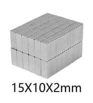 5 Adet 15x10x1.5 Mm Köşeli Neodyum Mıknatıs N35 Magnet Dayanıklı Nikel Kaplama