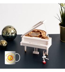 Dans Eden Balerinli Piyano Müzik Kutusu Kupa Bardak Hediye Seti
