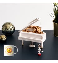 Dans Eden Balerinli Piyano Müzik Kutusu Kupa Bardak Hediye Seti