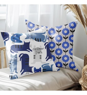 eJOYA Şirin Kediler Tasarımlı 2'li Yastık İçi Ve Kırlent Kılıfı 45cm 113566