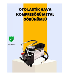 Mey İthalat® Araç Çakmak Girişli Metal Hava Kompresörü 10A Güçlü Motor