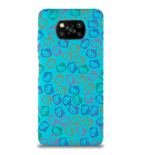 Xiaomi Poco X3 Pro Uyumlu Lansman Kılıf Hello Kitty Tasarımlı İçi Kadife Kapak-mav (Şeffaf)