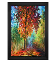 Manzara Temalı Kanvas Tablo 80 x 110 cm Siyah Çerçeve