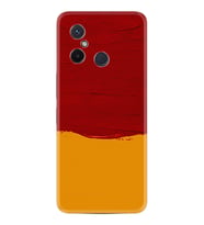 Xiaomi Redmi 12C Kılıf Silikon Desen Özel Seri Sarı Kırmızı Boya 1708