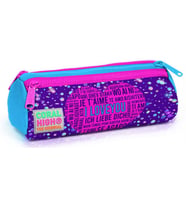 Coral High Mor Pembe Kalp Üç Bölmeli Kalem Çantası - Kız Çocuk - Kalemlik