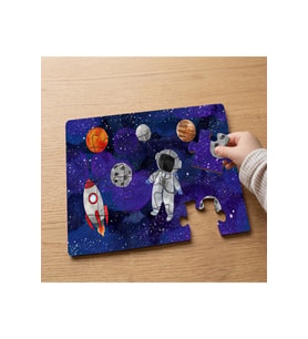 Astronot - Uzay - Space Tasarımlı 24 Parça Ahşap Çocuk Puzzle MPK1209