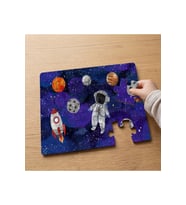 Astronot - Uzay - Space Tasarımlı 24 Parça Ahşap Çocuk Puzzle MPK1209