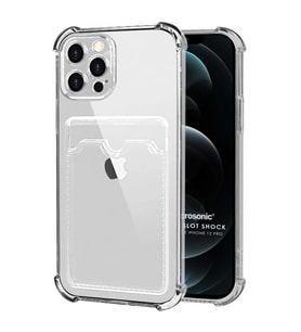 Microsonic Apple iPhone 12 Pro Card Slot Shock Kılıf Şeffaf (Renksiz)