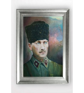 Gümüş Çerçeveli Atatürk Tablo a509