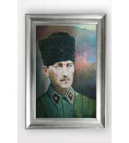 Gümüş Çerçeveli Atatürk Tablo a509