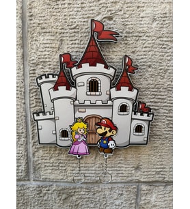 Super Mario ve Prenses - Ahşap Çift Anahtarlık Seti