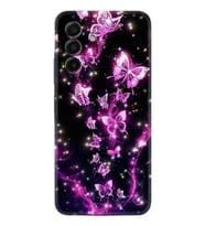 Samsung Galaxy A17 Kılıf Boutique Baskılı Resimli Pembe Neon Kelebekler Pcode -100