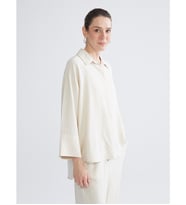 LCWAIKIKI Classic Bej Dokulu Oversize Kadın Gömlek