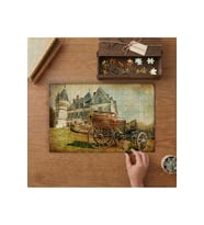 Retro Ev Tahta Araba Tasarımı 240 parça Ahşap Puzzle Ahşap Kutuda MP01174