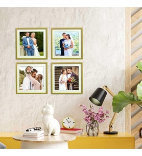 Yapışan Sök Tak Kare Çerçeve - Gold 3'Lü Paket