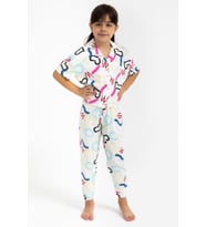 Roly Poly 2786 Garson Love Krem Kız Çocuk Gömlek Pijama Takımı