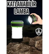 Katlanabilir Kamp Lambası Solar Fener Görünümlü 3 Kademeli Şarjlı - Lisinya
