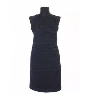 Unisex Ayarlanabilir Siyah Denim Şef Önlüğü  
