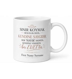 Hayır Demeyi Öğrenenlere Sınır Çizme Özsaygı Kupa Hediye