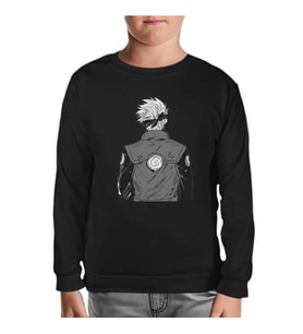 Naruto - Kakashi Back Siyah Çocuk Sweatshirt