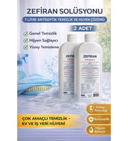 Zefiran Solüsyonu 1 Litre 2 Adet Set Antiseptik Hijyen Çok Amaçlı Temizlik Solüsyonu