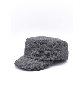 Erkek Yün Fidel Castro Şapka Wool Military Hat (Gri)