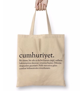Cumhuriyet Bez Çanta Uzun Saplı