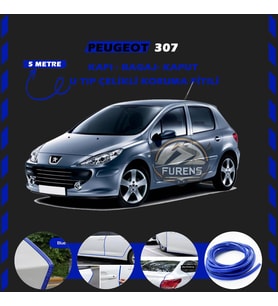 Peugeot 307 Oto Araç Kapı Koruma Fitili 5metre Parlak Mavi Renk