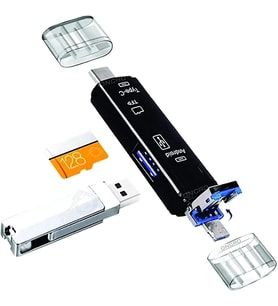 5068 OTG 3 in 1 Type-C ve Micro Usb TF Çevirici Dönüştürücü Kart Okuyucu