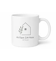 Minimalist Dekorasyon Sade Yaşam Huzur Az Eşya Çok Mutluluk Porselen Kupa Bardak Hediye