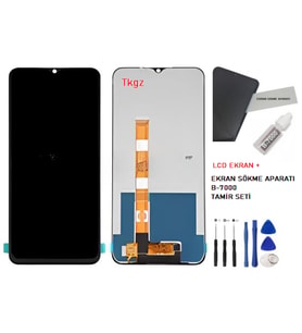 Oppo Realme C25 Uyumlu Lcd Ekran Dokunmatik Servis Lcd + B-7000 + TAMİR SETİ