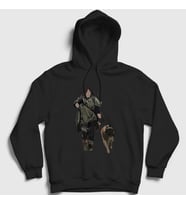 Presmono Unisex Beyaz Daryl Dixon V3 The Walking Dead Kapüşonlu Sweatshirt 520940tt (Siyah)