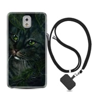 Samsung Note 3 4 5 8 9 20 Ultra 10 Lite Kılıf Boyun Askılı Silikon Flowers Cat 1345