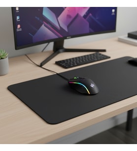 Periboia Kaymaz Alt Tabanlı Siyah Mouse Pad 40x30 cm (STD)