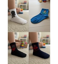 4'lü Paket Squid Game Desenli Çocuk Çorabı - Pamuklu Yumuşak Dokulu Çocuk Soket Çorap Seti