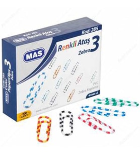 MAS 285 PVC KAPLI ZEBRA RENKLİ ATAŞ 28mm.NO:3