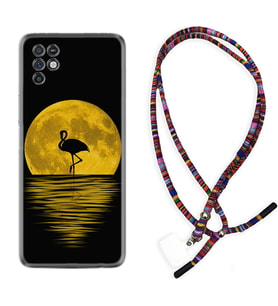 INFINIX Note 11 Pro Note 10 Hot 9 Play Kılıf Boyun Asklı Rasta Silikon Ay ve Flamingo 1775