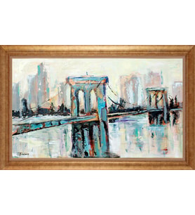 Çerçeveli Paspartulu Manzara Tablo bm1202 (Gold)