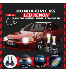 Honda Civic İES 1996-2001 Uzun-Kısa Far Uyumlu Şimşek Etkili Led Xenon Pro Series H4