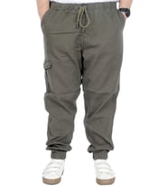 Mode XL Büyük Beden Erkek Gabardin Kargo Jogger Pantolon  Doğa 21927 Haki