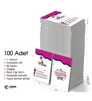 En güzel Hediye İnformal 100 Adet Çizgisiz Mini Not Defteri 9x13 cm 1.Hamur Amerikan Cilt 50 Sayfa