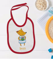 BK Kids Kişiye Özel İsimli Kırmızı Bebek Mama Önlüğü-21
