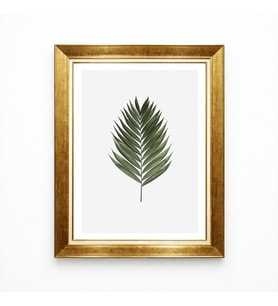 Tablore Minimalist Botanik Palmiye Yaprağı Tablo Altın Çerçeveli İskandinav Tarz Duvar Dekoru