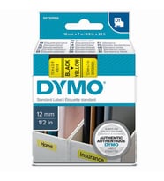 Dymo D1 Şerit Standart 12 MMx7 MT Sarı Üzerine Siyah 45018 S0720580