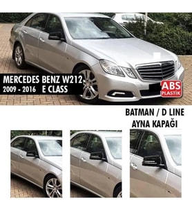 Mercedes E Uyumlu Serisi W212 (2009-2016) Batman Yarasa Ayna Kapağı (Parlak Siyah)