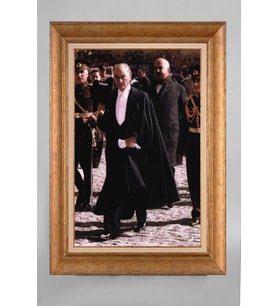 Çerçeveli Paspartulu Atatürk Tablo a444 (Gold)